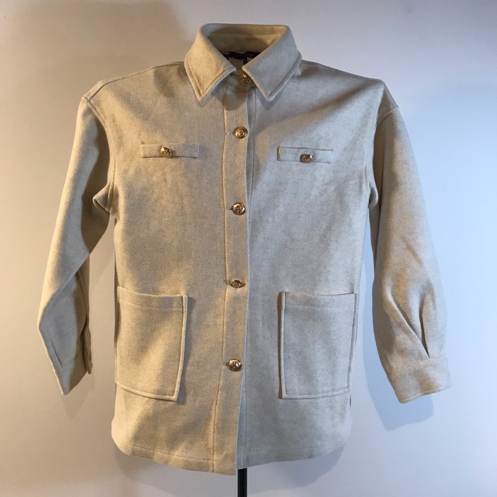 Dokotoo Oversized Long Sleeve Button Down Jacket Large Outer Pockets